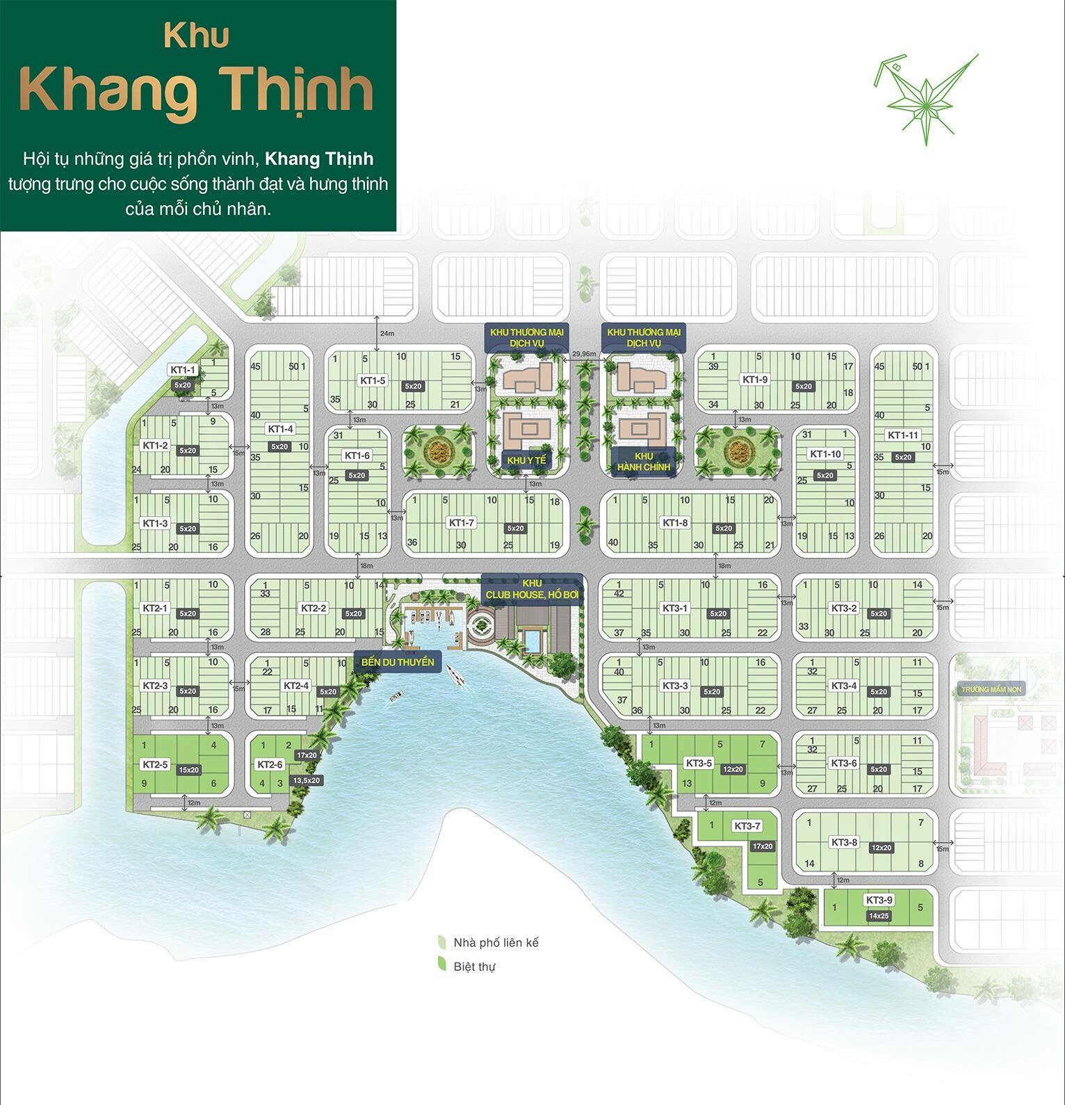 Mặt bằng Phân khu Khang Thịnh dự án Biên Hòa New City